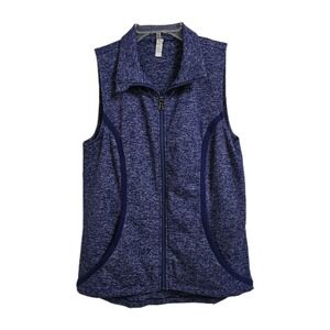 Under Armour Activewear Vest Women's Small‎ Blue White Pockets Full Zip VGUC